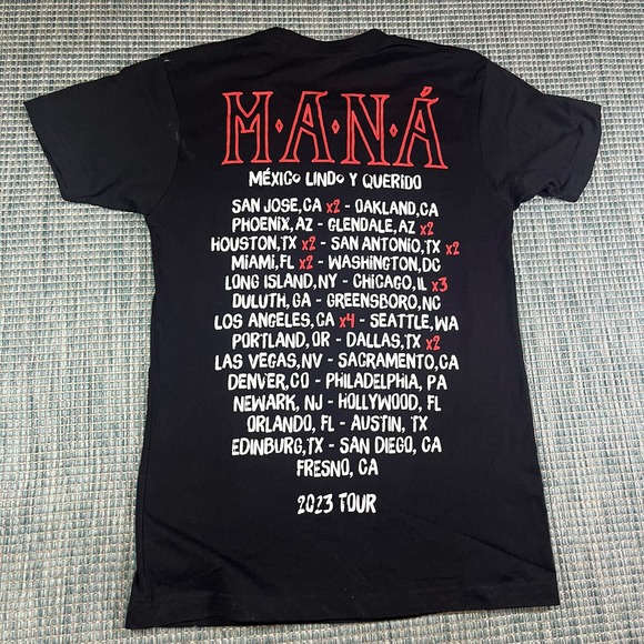 MANA Mexico Lindo y Querido 2023 Tour Black Shirt Sz S - Picture 3 of 7